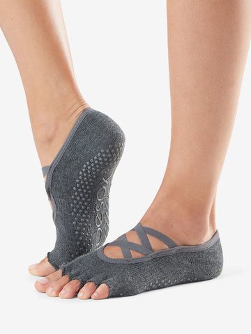 ToeSox Grip Half Toe Elle - Charcoal Grey