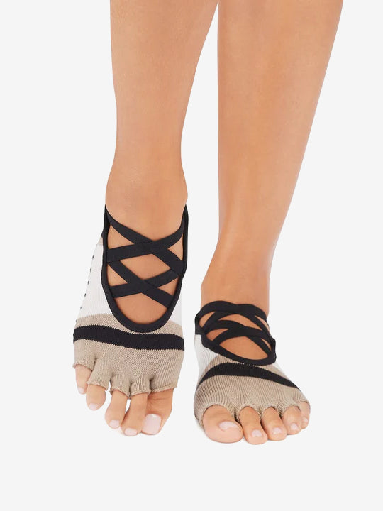 ToeSox Half Toe Elle Grip Socks - Shitake Ombre