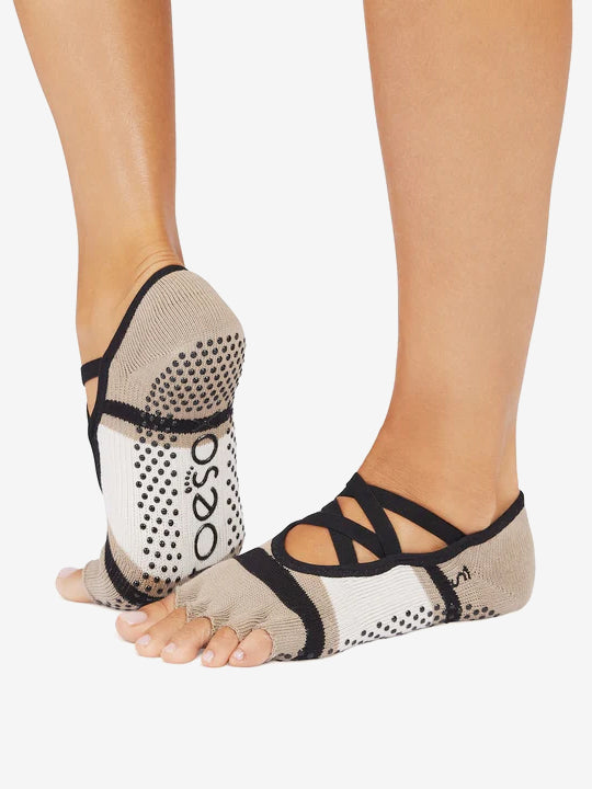 ToeSox Half Toe Elle Grip Socks - Shitake Ombre