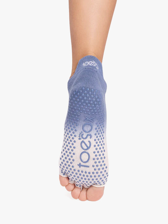 ToeSox Half Toe Low Rise Grip Socks - Soft Blue Ombre – Yogamatters