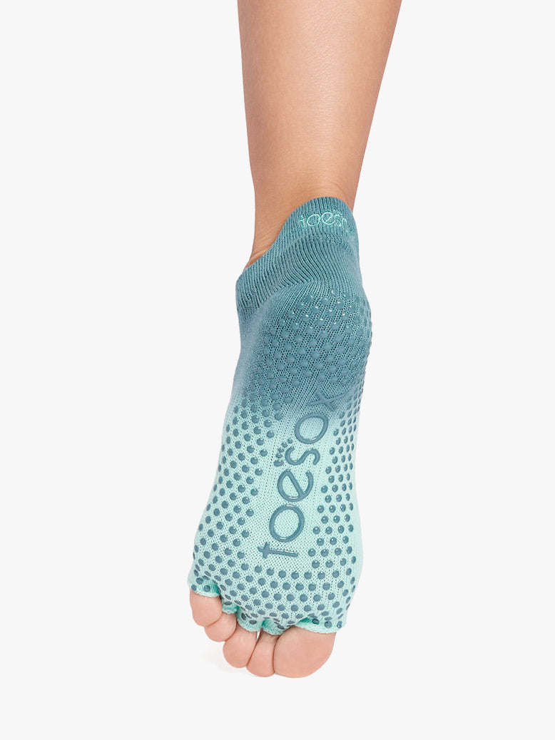 ToeSox Half Toe Low Rise Grip Socks - Tidal