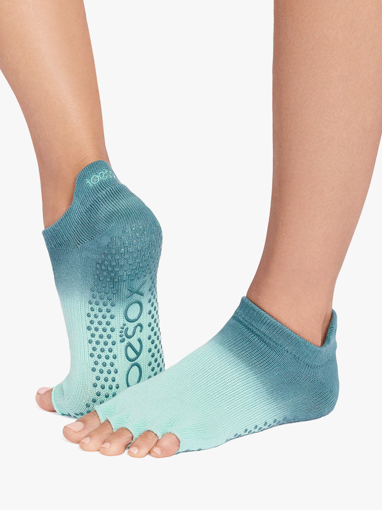 ToeSox Half Toe Low Rise Grip Socks - Tidal
