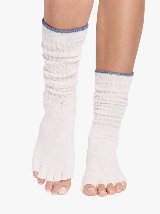 ToeSox Half Toe Slouch Grip Socks - Ash
