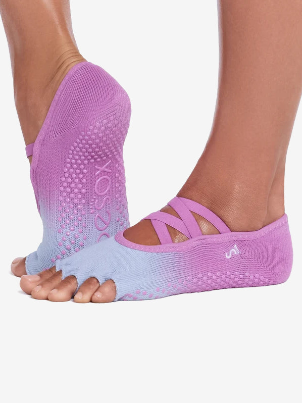 ToeSox Half Toe Elle Grip Socks - Azalea Ombre