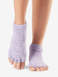 Toesox Grip Half Toe Low Rise - Heather Purple