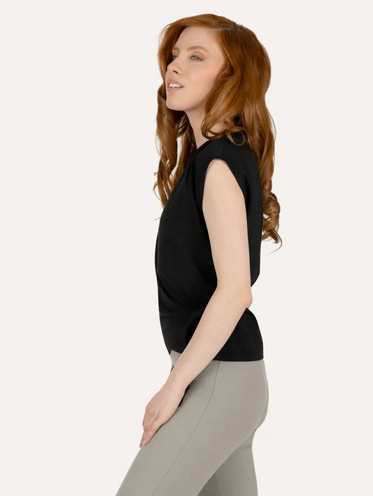 Urban Goddess Aurora Wrap Yoga Top - Onyx Black