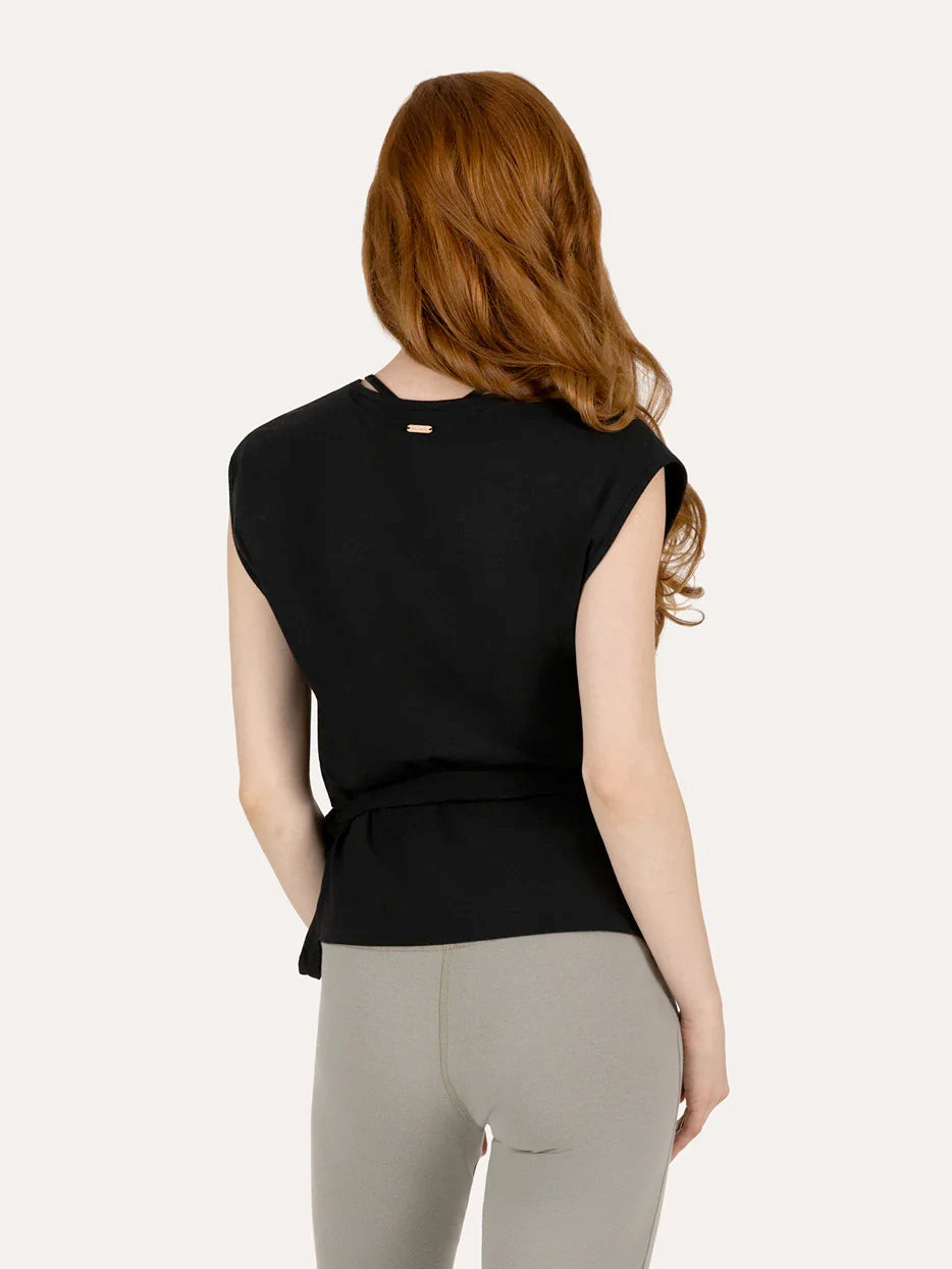 Urban Goddess Aurora Wrap Yoga Top - Onyx Black