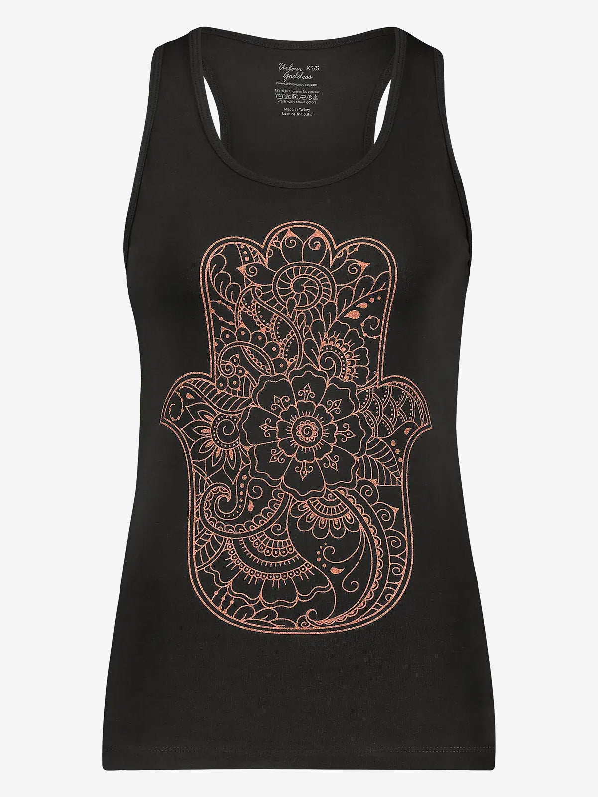 Urban Goddess Hamsa Core Yoga Tank - Onyx Black