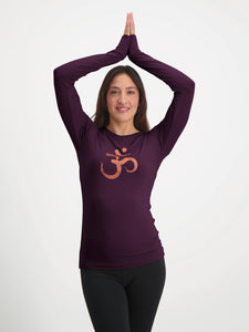 Urban Goddess Karuna OM Long Sleeve Yoga Top - Bloom
