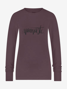 Urban Goddess Namaste Long Sleeve Yoga Top - Berry
