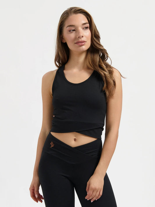 Urban Goddess Sati Crop Yoga Tank - Onyx Black