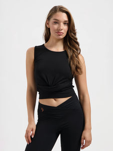 Urban Goddess Veyra Knot Yoga Tank - Onyx Black