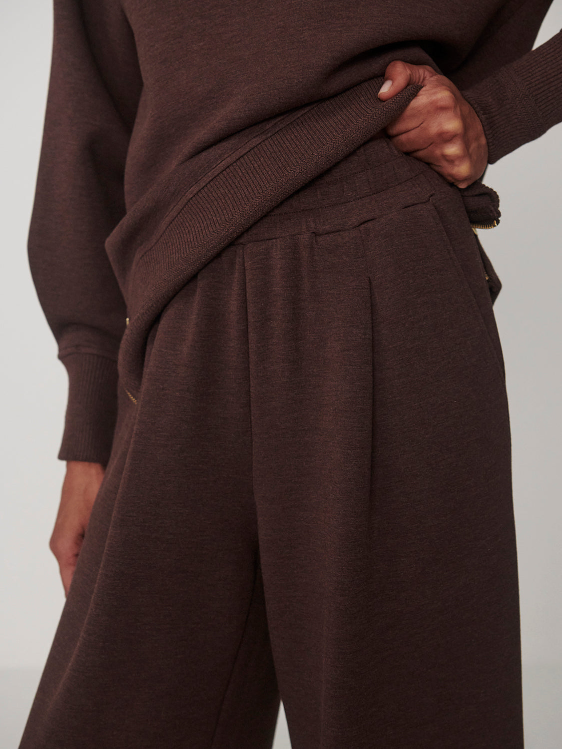 Varley The Extra Wide Leg Pant 29.5 - Coffee Bean Marl