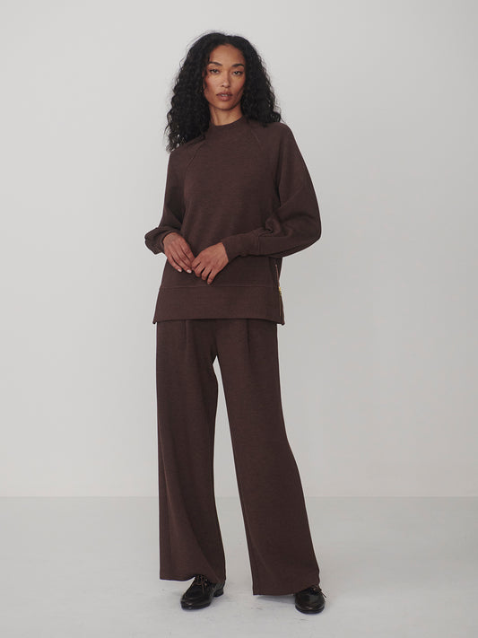 Varley The Extra Wide Leg Pant 29.5 - Coffee Bean Marl