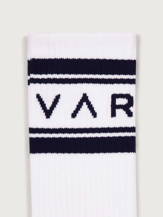 Varley Astley Active Sock - White/Blue Nights