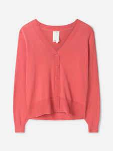 Thought Dotti Organic Cotton V-Neck Cardigan - Rock Red
