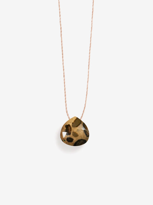 Wanderlust Life Fine Cord Necklace - Leopard Jasper