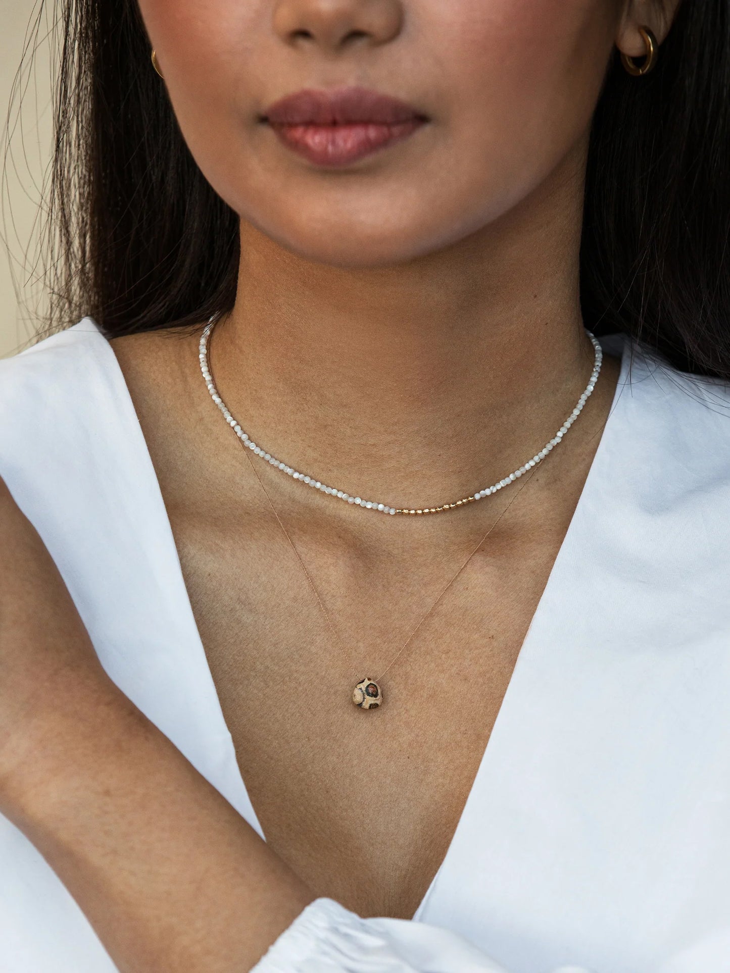 Wanderlust Life Fine Cord Necklace - Leopard Jasper