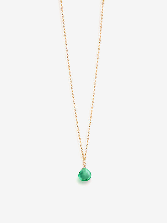 Wanderlust Life Gold Chain Pendant Necklace - Seafoam Green