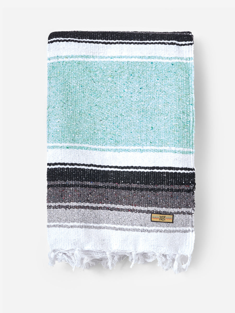 West Path Baja Diamond Yoga Blanket Mint Yogamatters