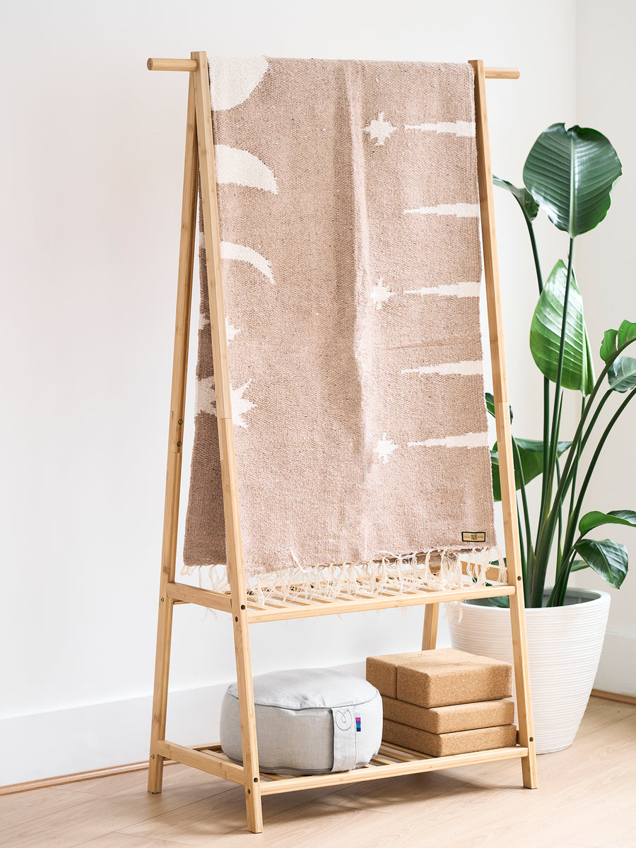 West Path Moon Phases Yoga Blanket Natural Yogamatters