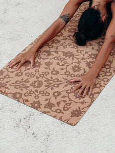 Yoga Design Lab Cork Mat 3.5mm - Floral Batik Tonal