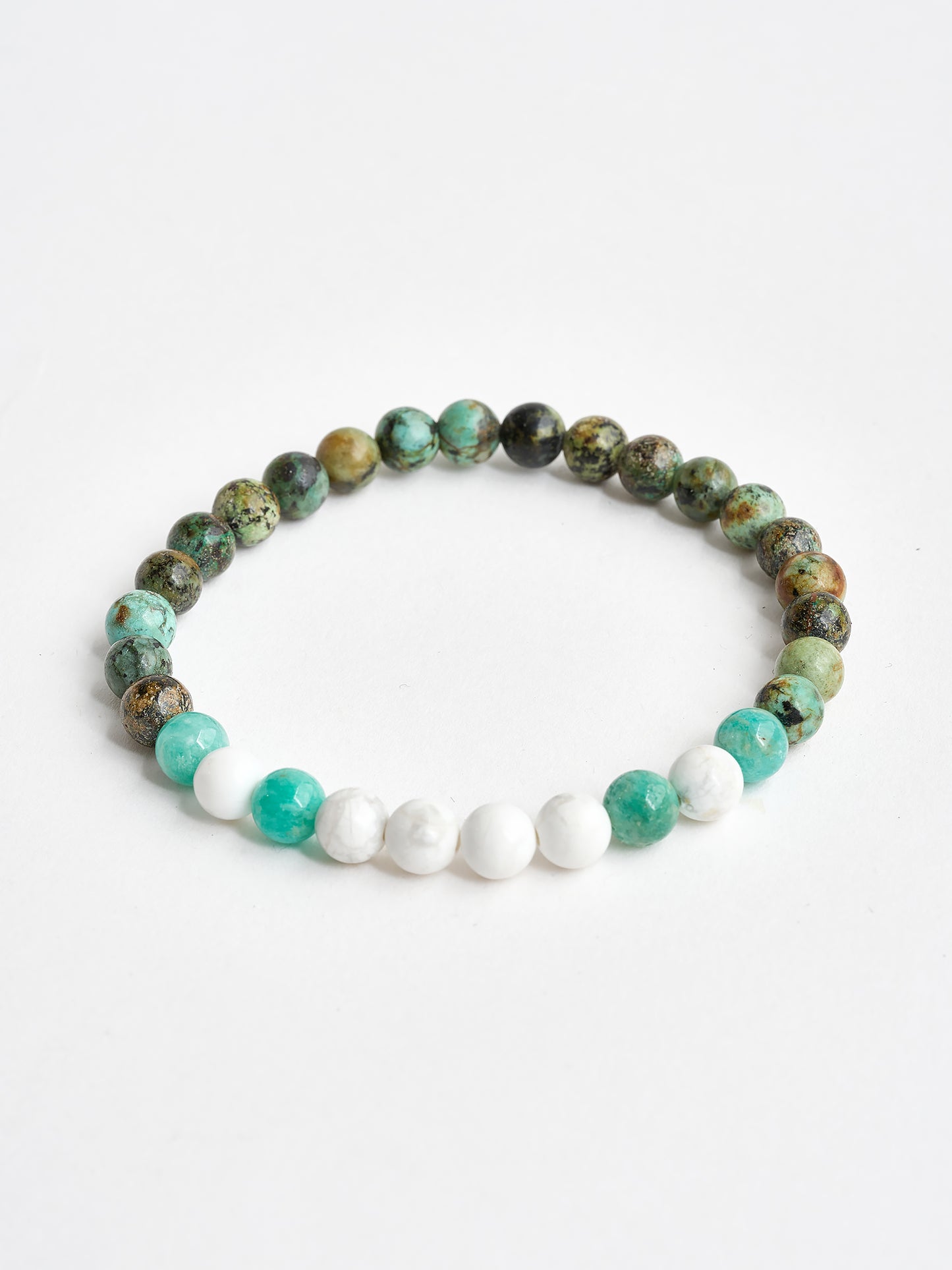Mala Bead Bracelet - African Turquoise & Howlite