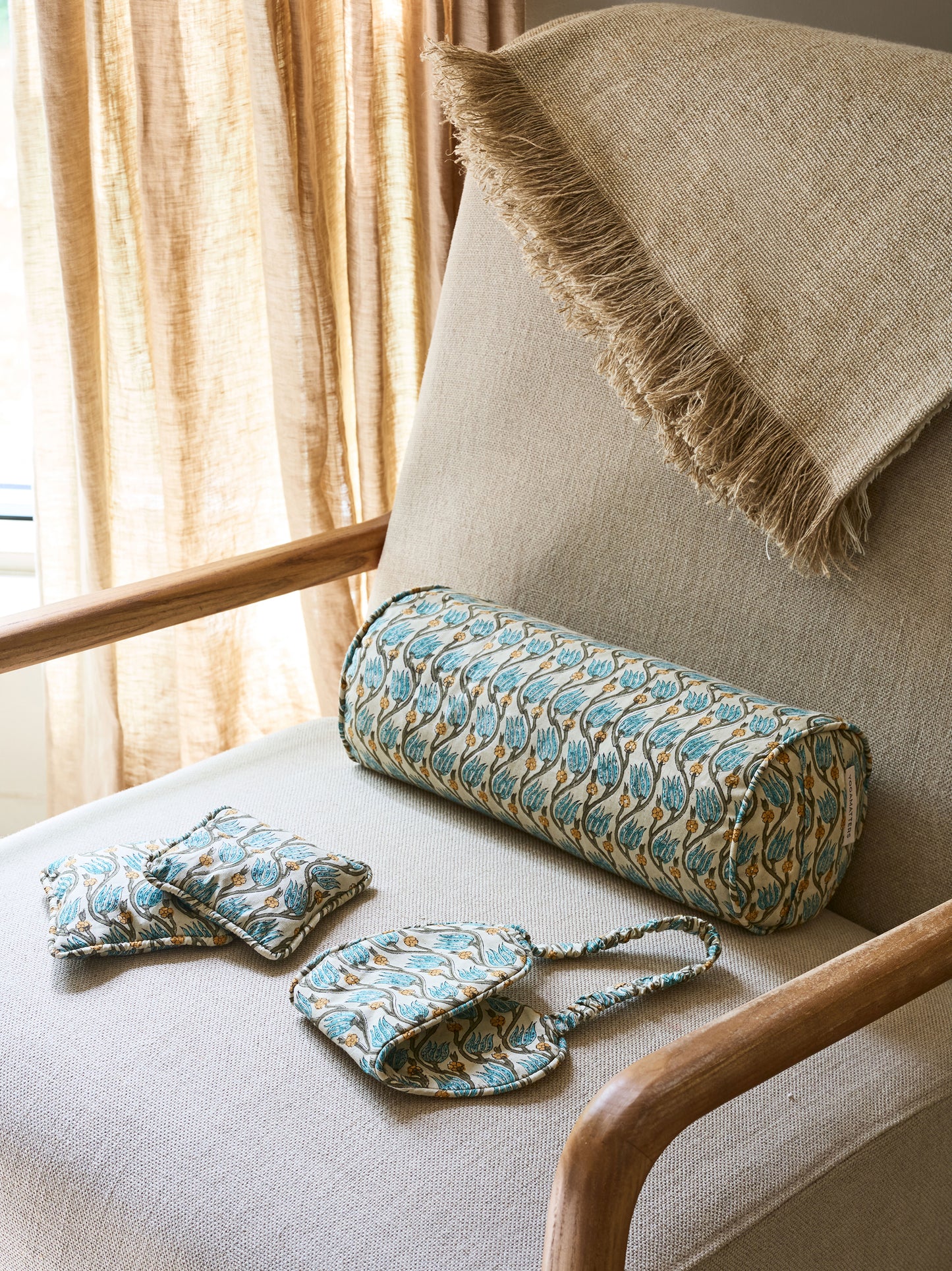 Yogamatters Block Print Eye Mask - Peace Lily
