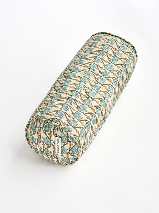 Yogamatters Block Print Mini Buckwheat Bolster - Peace Lily