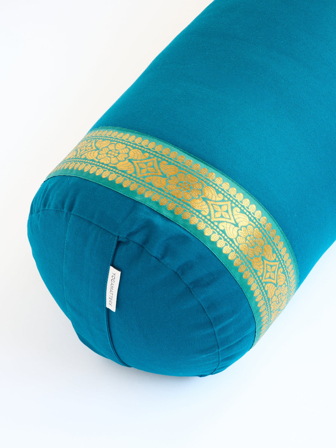 Yogamatters Organic Cotton Gold Trim Bolster - Ocean Green