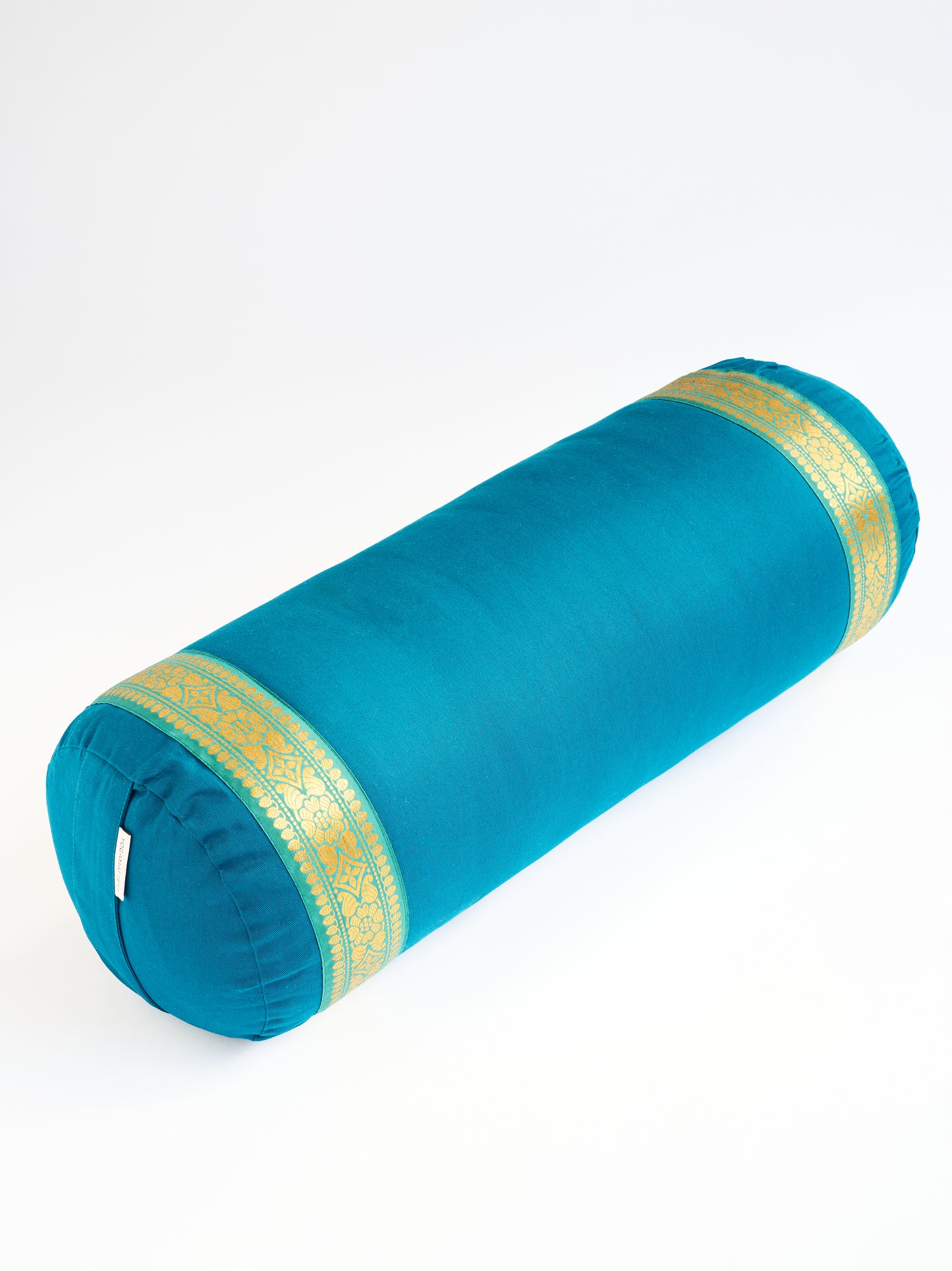 Yogamatters Organic Cotton Gold Trim Bolster - Ocean Green