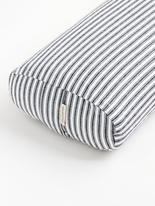 Yogamatters Rectangular Bolster - Anthracite Ticking Stripe