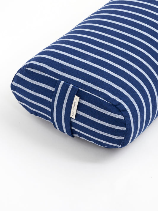 Yogamatters Rectangular Bolster - Navy & White Stripe