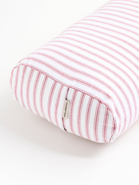 Yogamatters Rectangular Bolster - Rose Quartz Ticking Stripe