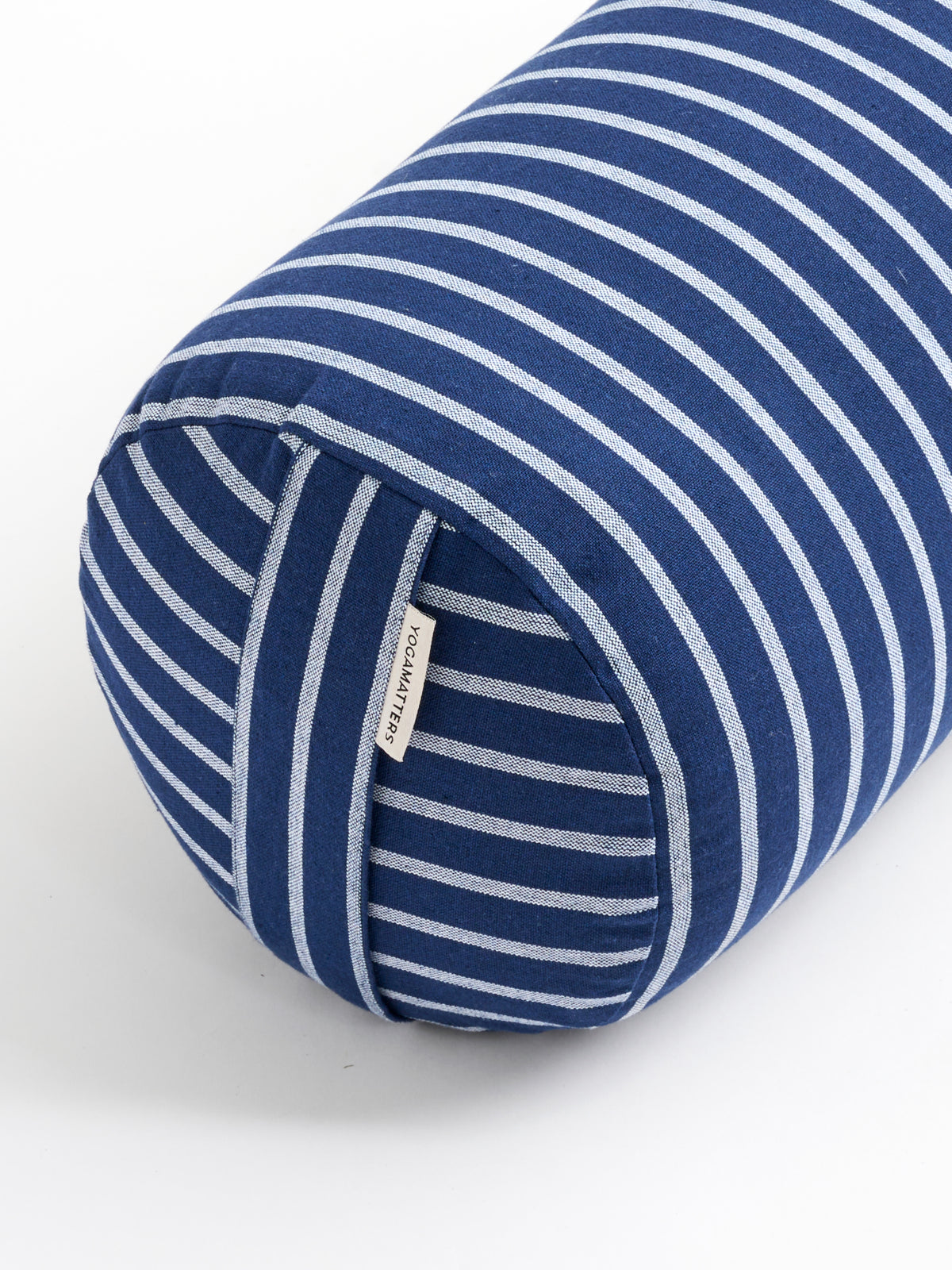Yogamatters Round Buckwheat Bolster - Navy & White Stripe