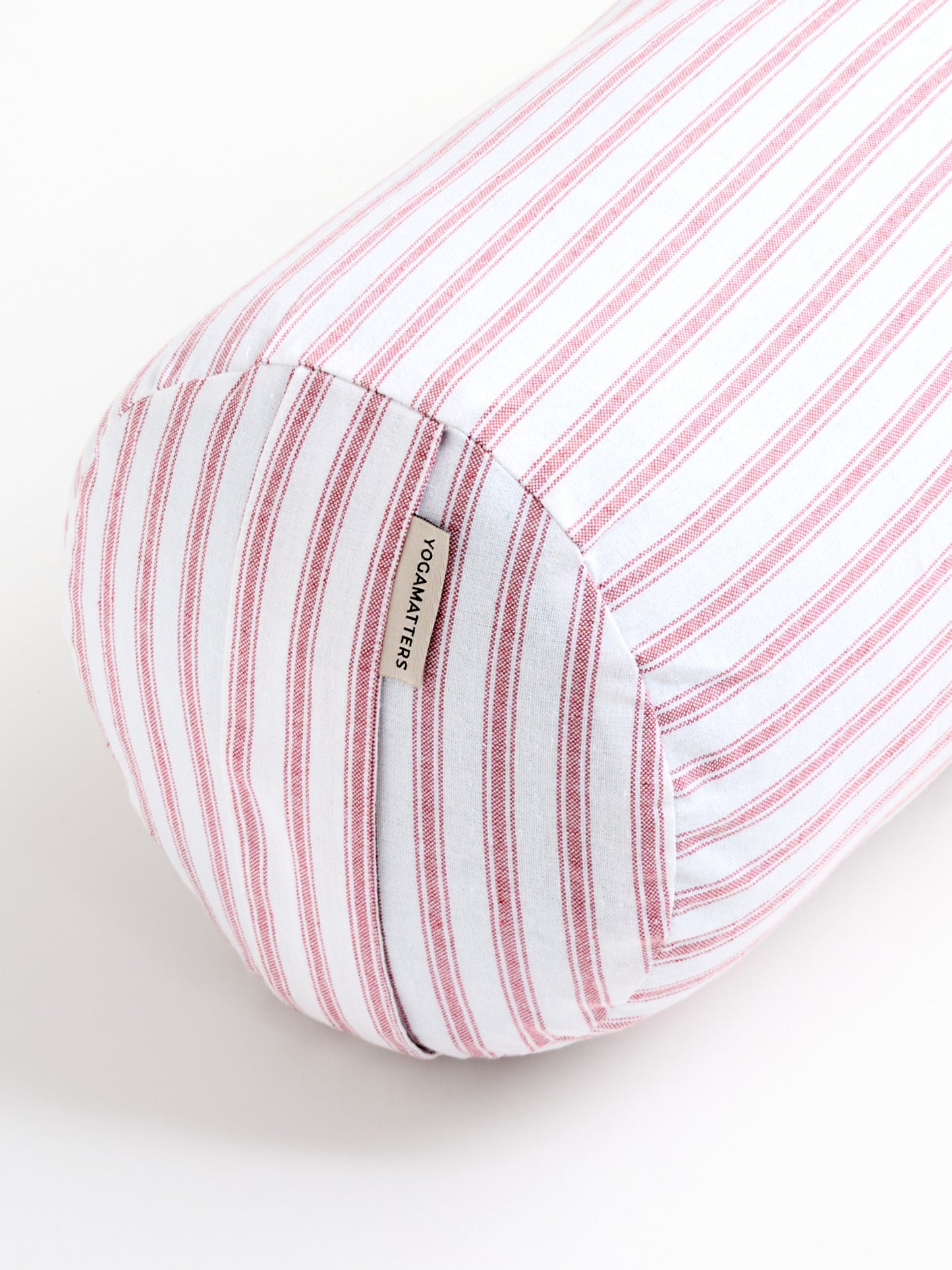 Yogamatters Round Bolster - Rose Quartz Ticking Stripe