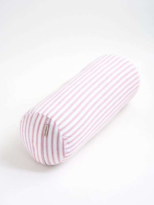 Yogamatters Round Bolster - Rose Quartz Ticking Stripe