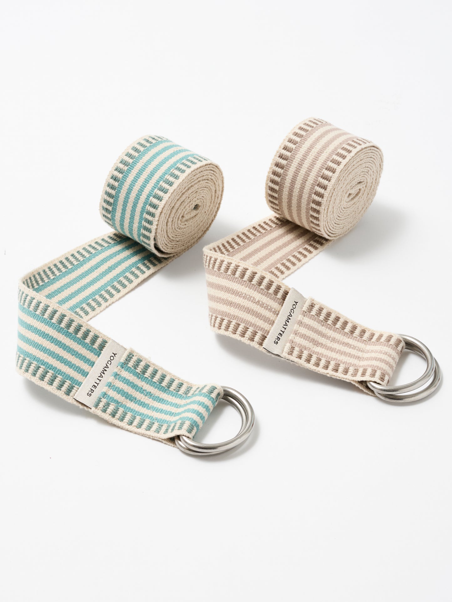 Yogamatters Organic Cotton Stripe D-ring Yoga Belt