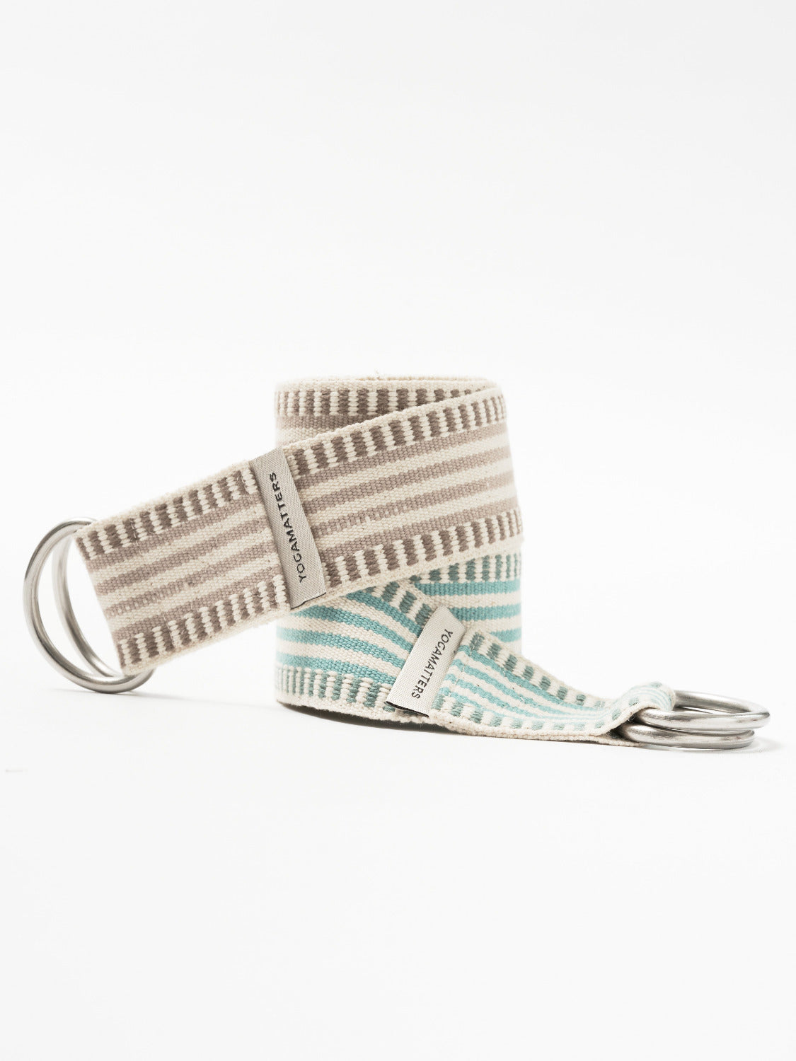 Yogamatters Organic Cotton Stripe D-ring Yoga Belt
