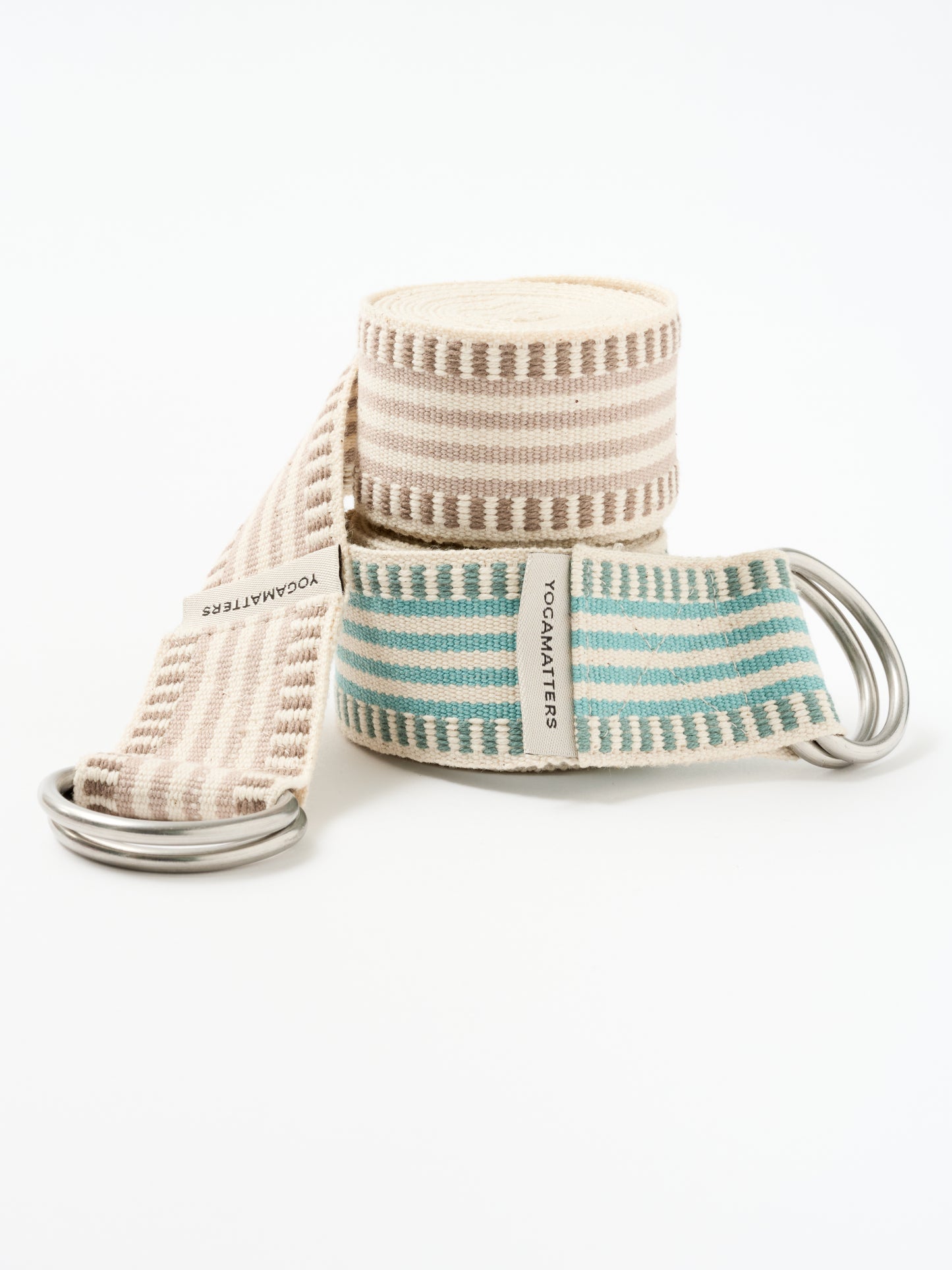 Yogamatters Organic Cotton Stripe D-ring Yoga Belt