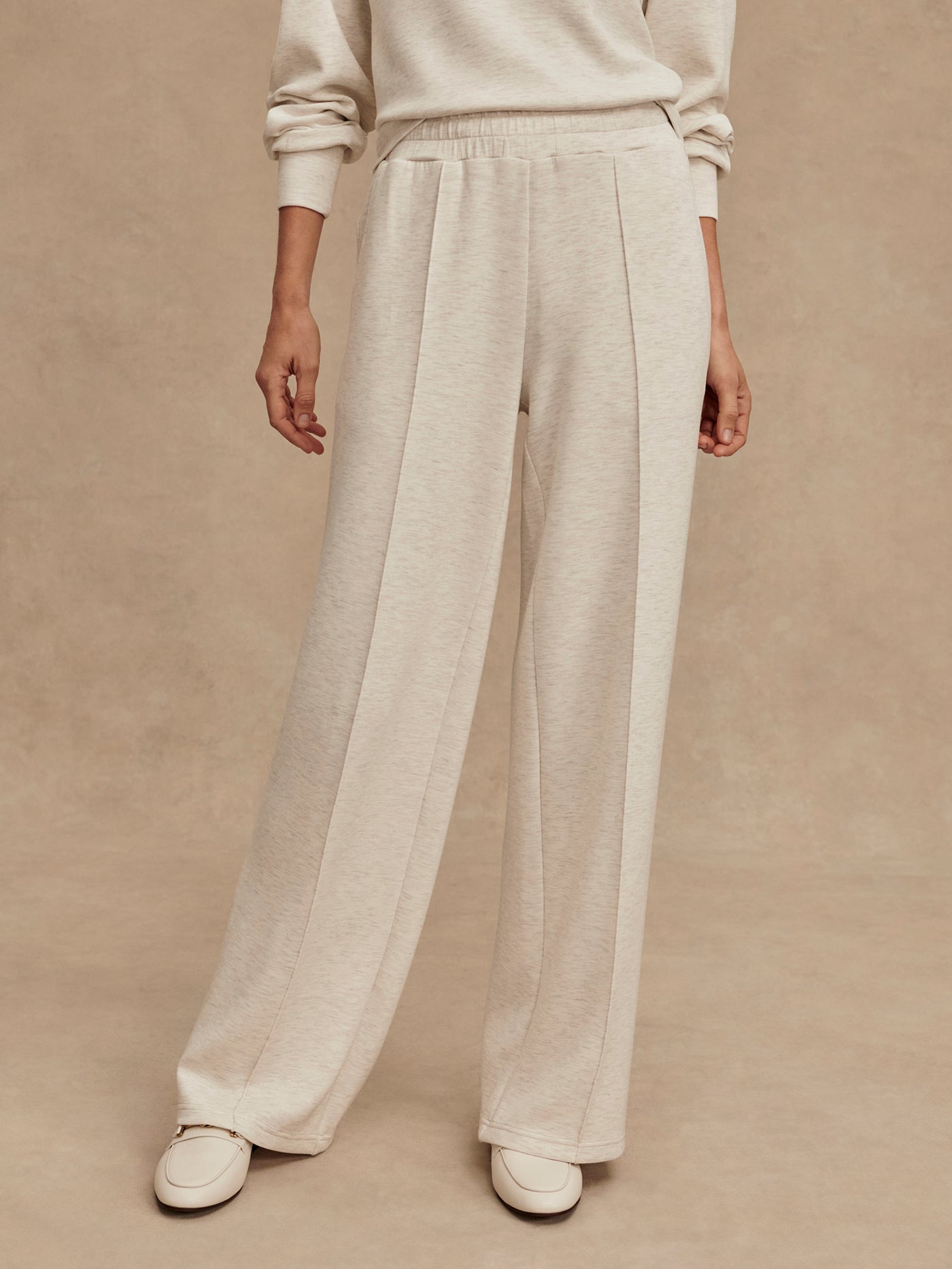 Varley The Wide Leg Pant 30 - Ivory Marl