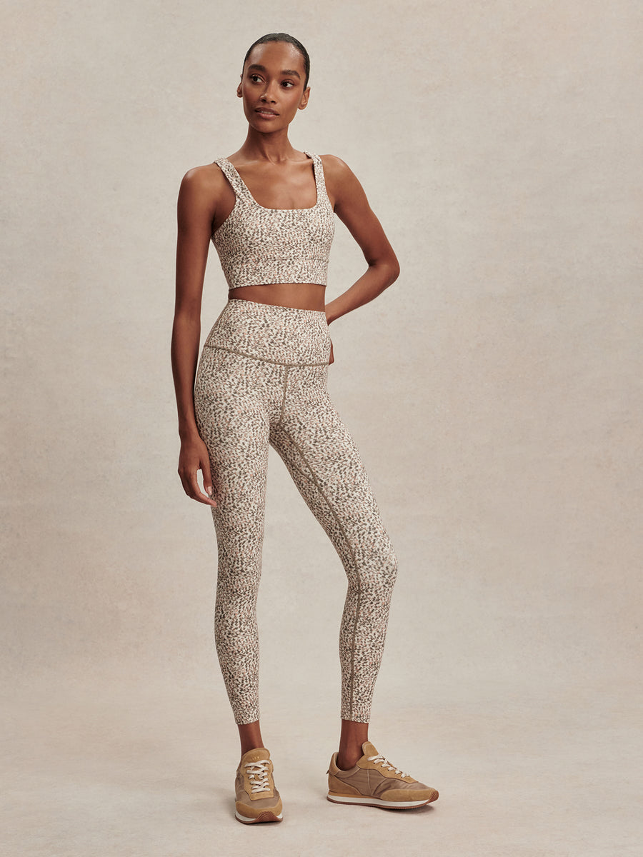 Varley Freesoft High Rise Legging 25 - Ivory Abstract Feather