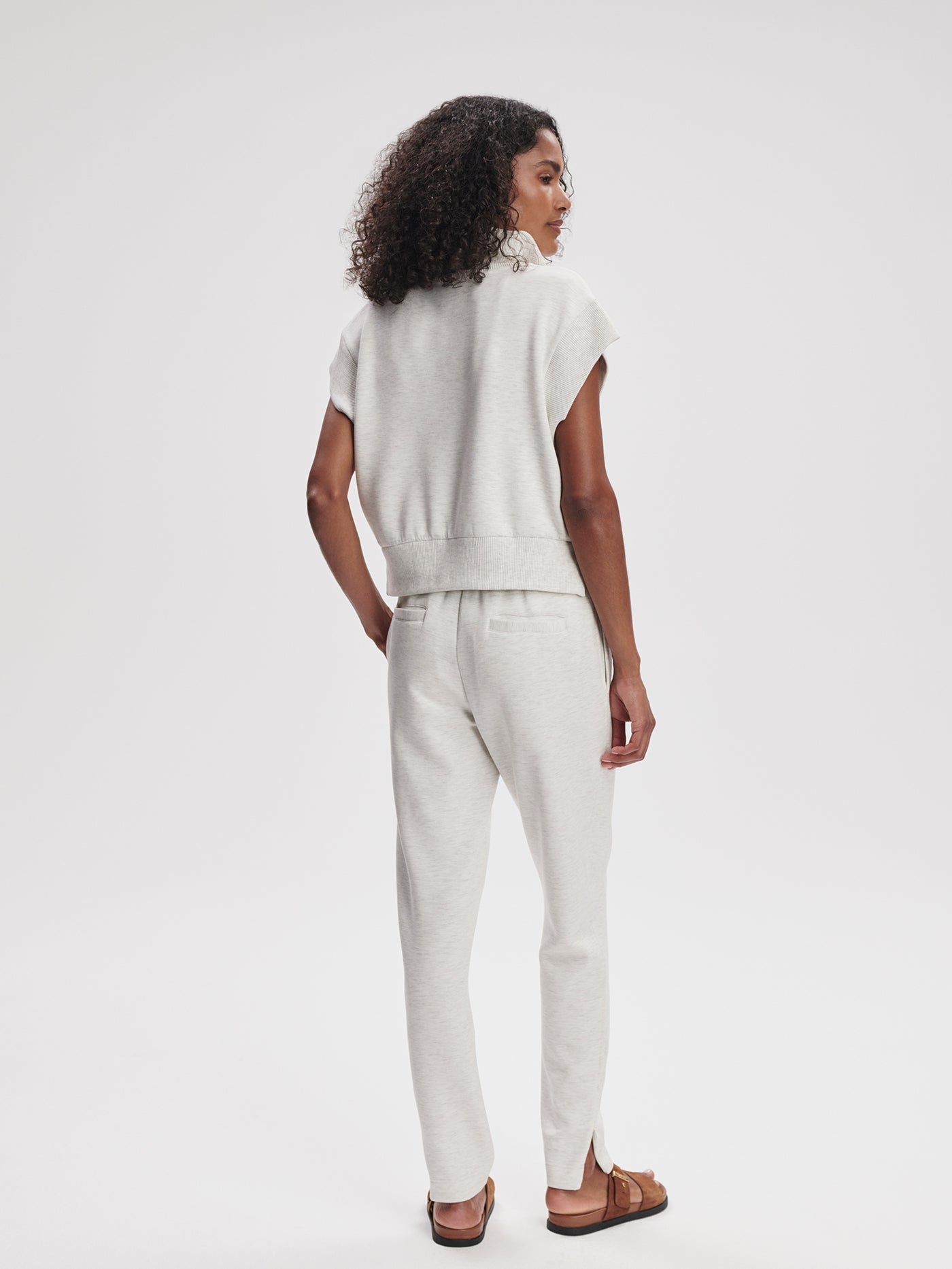 Varley Kelly Half Zip Sweat - Ivory Marl