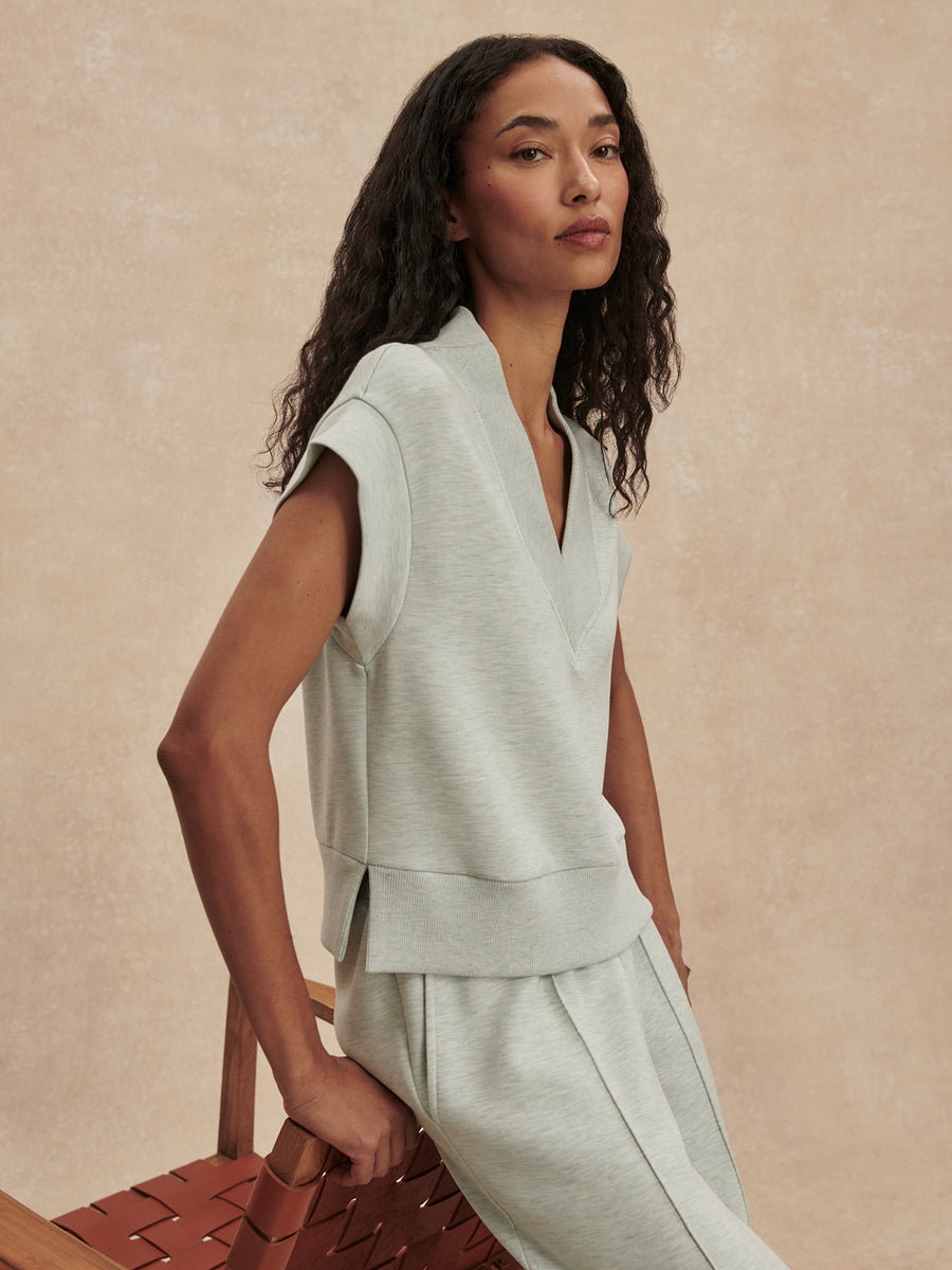 Varley Gracee V Neck Tank - Mint Green Marl