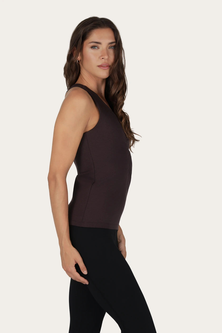 Urban Goddess Aina Yoga Support Tank - Coffee
