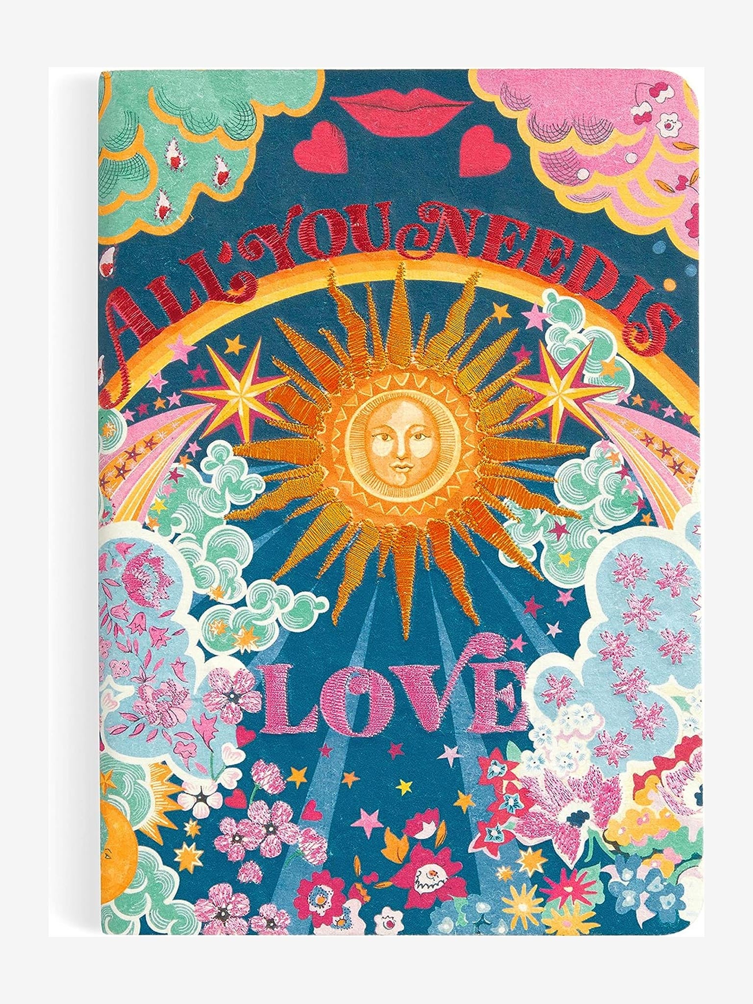 Liberty Handmade Embroidered Journal - All You Need is Love