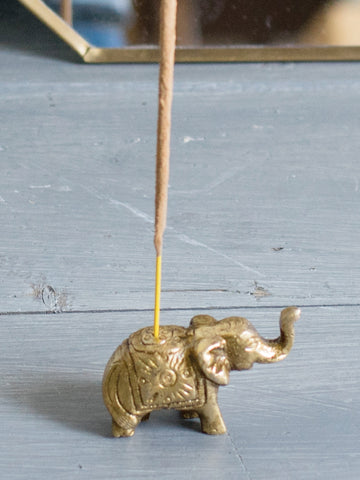 Namaste Antique Brass Incense Holder - Elephant