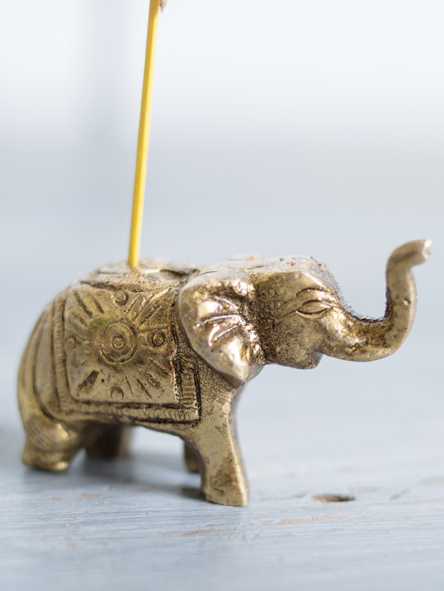 Namaste Antique Brass Incense Holder - Elephant