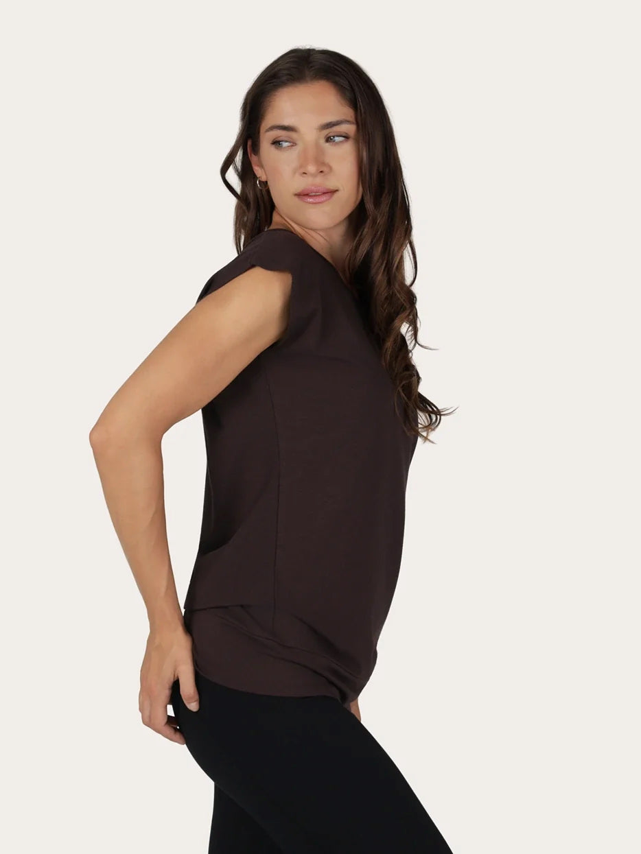 Urban Goddess Asana Yoga Tee - Coffee