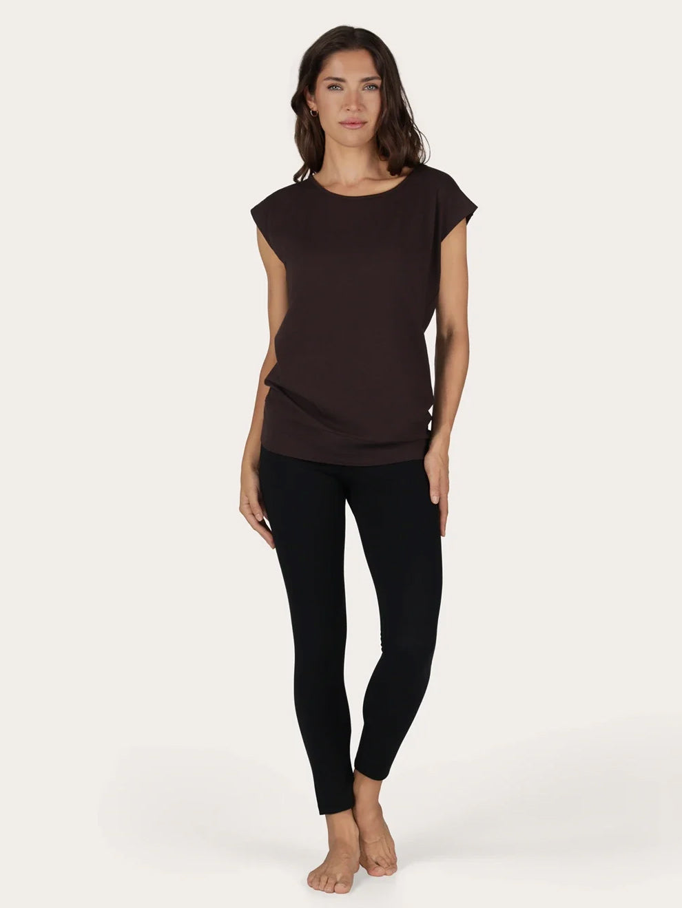 Urban Goddess Asana Yoga Tee - Coffee